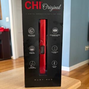 Brand New CHI Original Digital Ruby Red Hair Straightener-Professional Flat Iron